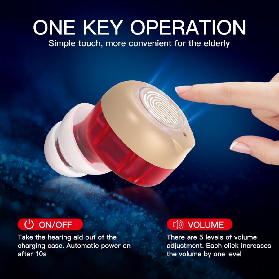 Rechargeable Invisible Hearing Aids with 8 Channels for Comfort