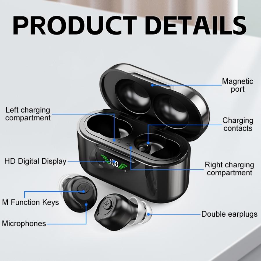 Goodmi Rechargeable Bluetooth Hearing Aids with Noise Reduction