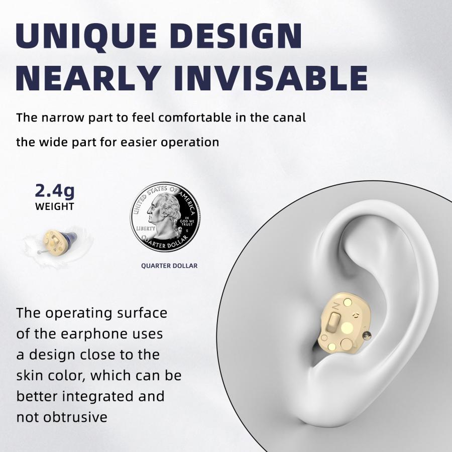 Rechargeable CIC Hearing Aids Tiny Design