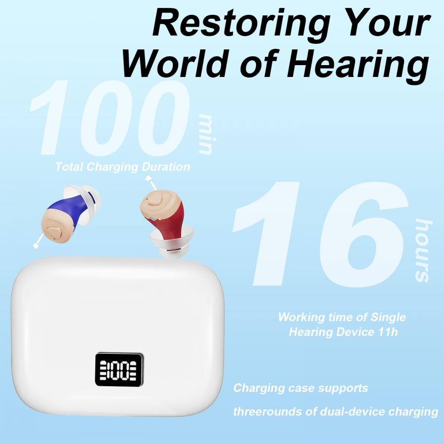 Invisible Rechargeable CIC Hearing Aid for Seniors