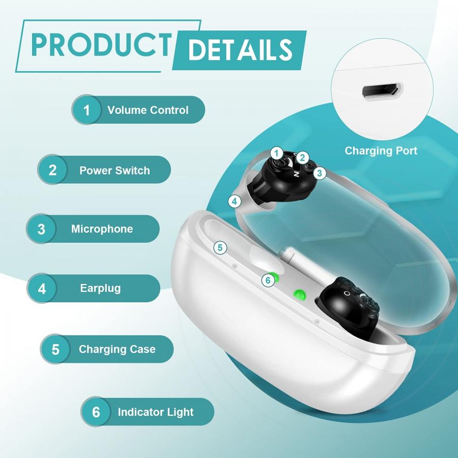 Rechargeable Invisible CIC Hearing Amplifier
