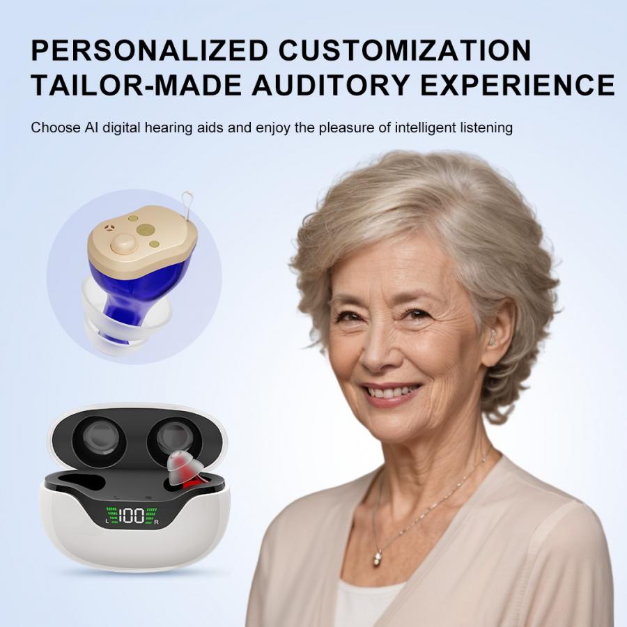 Digital CIC Hearing Aids 16 Channels Rechargeable for Mild Hearing Loss