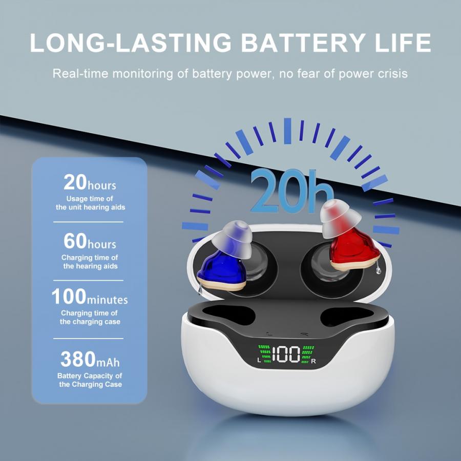 Digital CIC Hearing Aids 16 Channels Rechargeable for Mild Hearing Loss