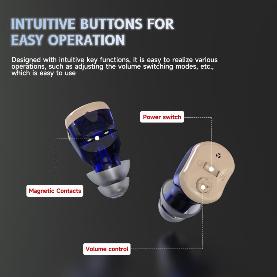 Rechargeable Invisible CIC Hearing Aids