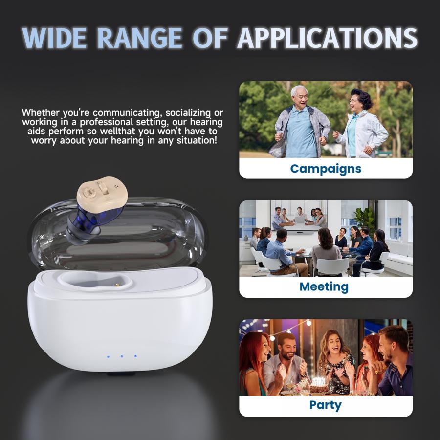 Rechargeable Invisible CIC Hearing Aids
