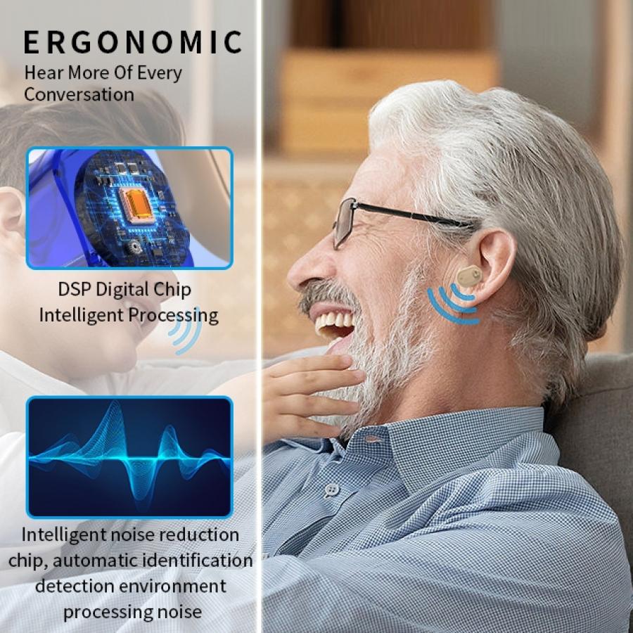 Rechargeable CIC Invisible Hearing Aid