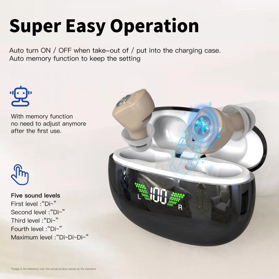 OTC CIC Mini Hearing Aids Rechargeable Digital Wireless Devices
