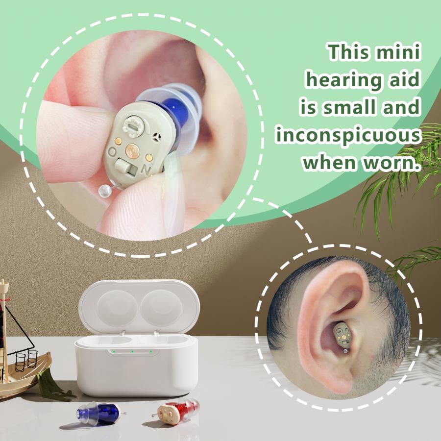 CIC Hearing Aid for Seniors Rechargeable Noise Reduction Device