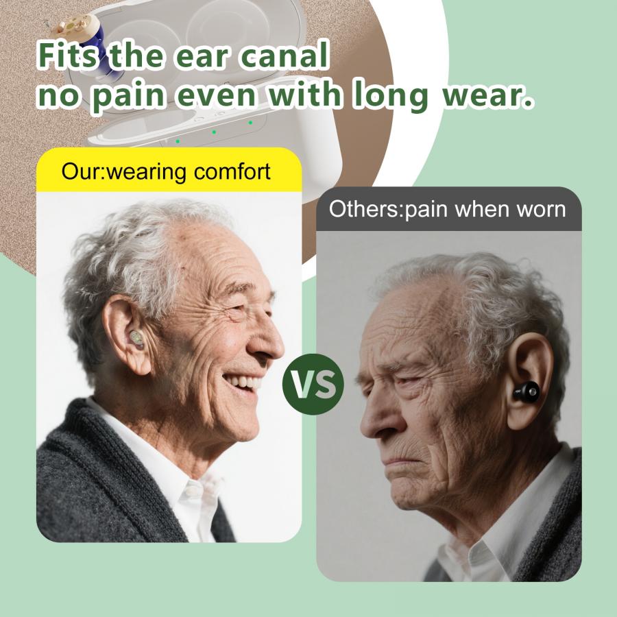 CIC Hearing Aid for Seniors Rechargeable Noise Reduction Device