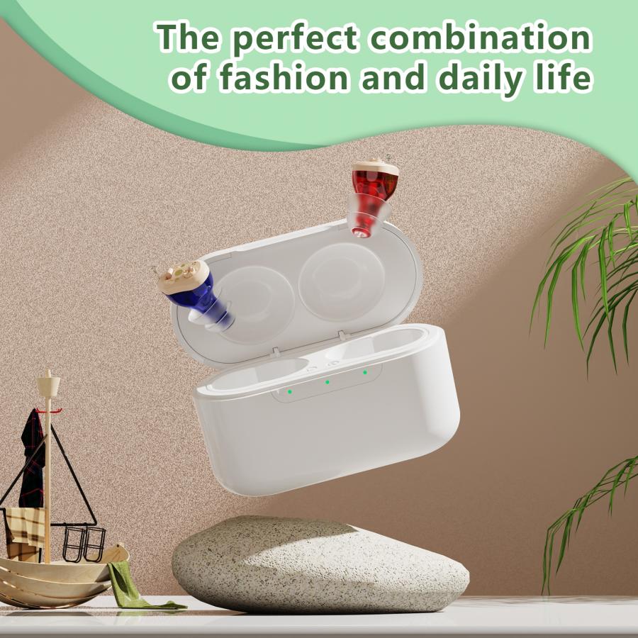 CIC Hearing Aid for Seniors Rechargeable Noise Reduction Device