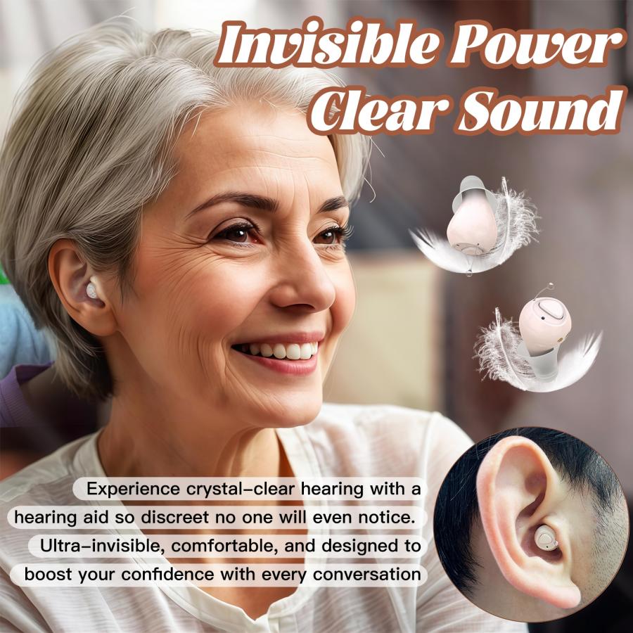 Super Invisible CIC Mini Hearing Aids Rechargeable Digital UV Case