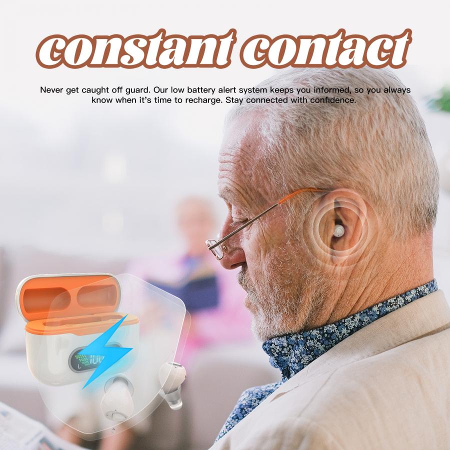 Super Invisible CIC Mini Hearing Aids Rechargeable Digital UV Case