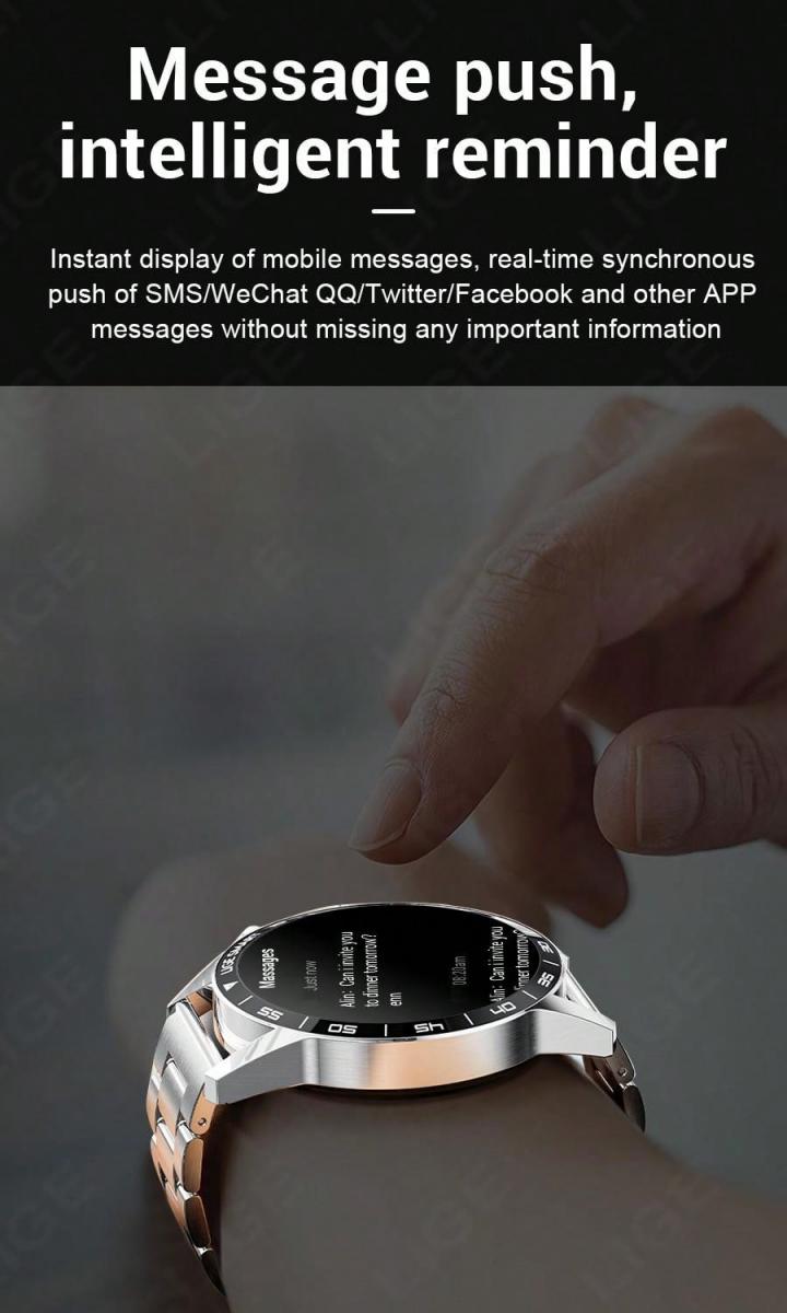 LIGE HD-Bildschirm Anruf Smart Watch für Männer Mode Business Uhr