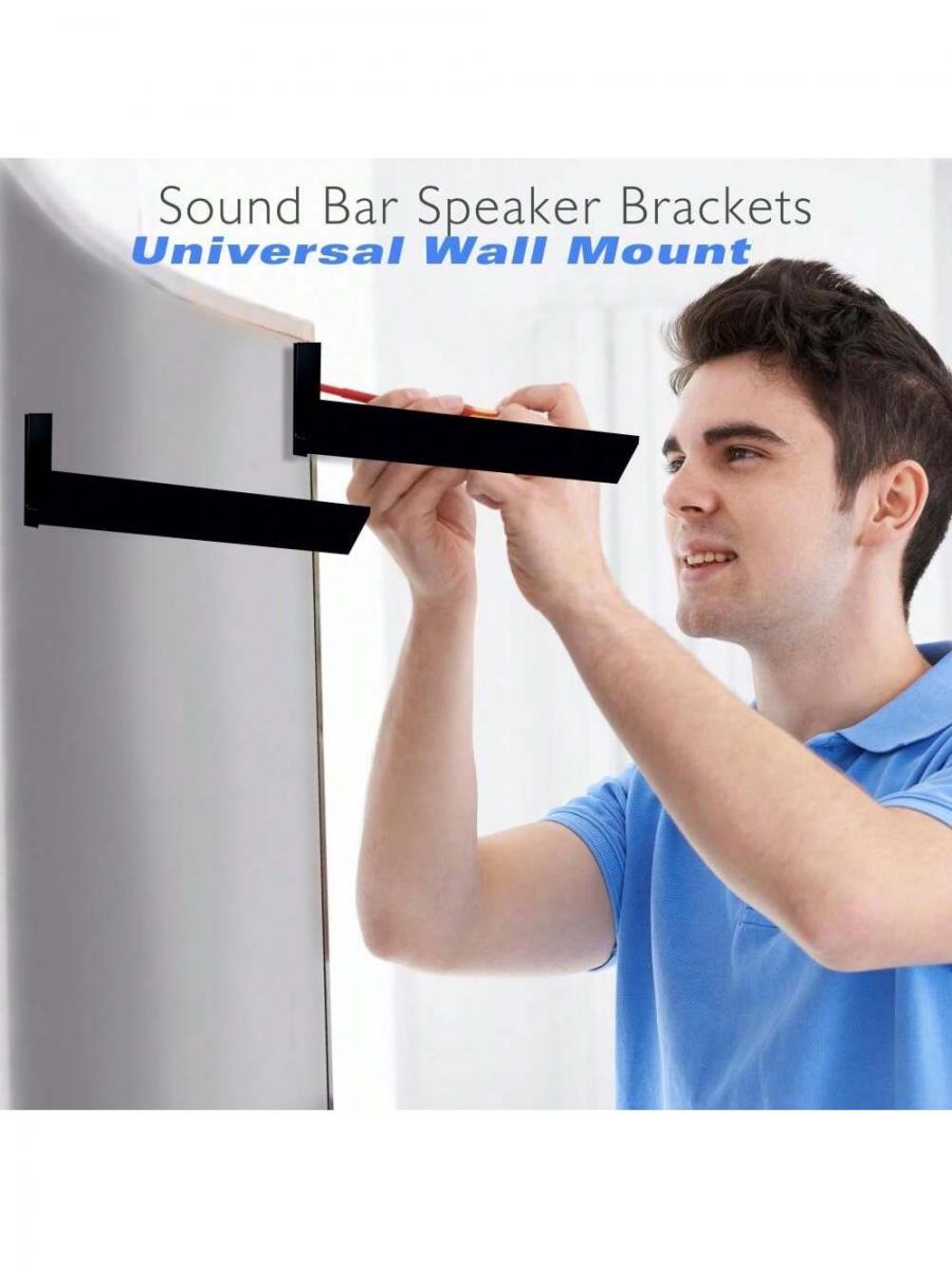 Universal Sound Bar and Center Channel Speaker Wall Mount Brackets