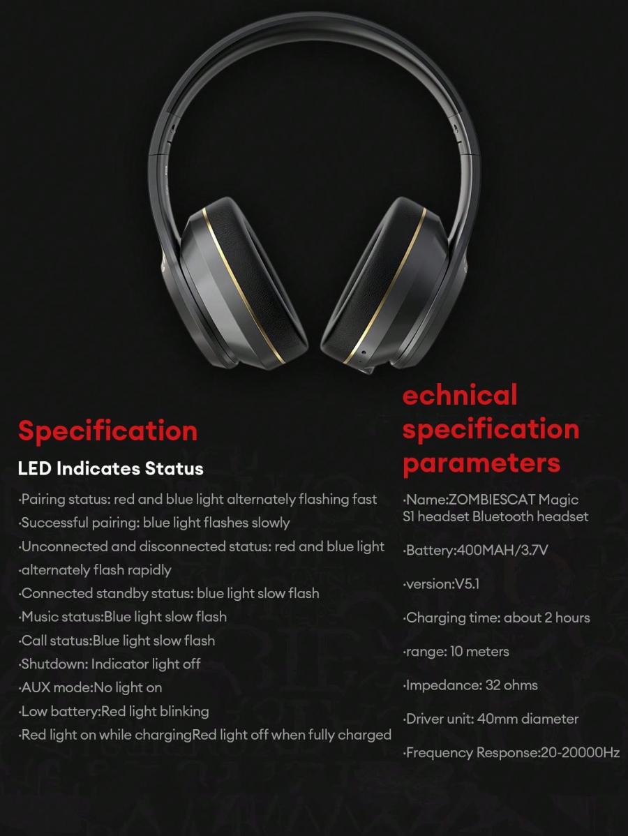 Kabellose HiFi-Kopfhörer mit Geräuschunterdrückung für Gaming und Musik