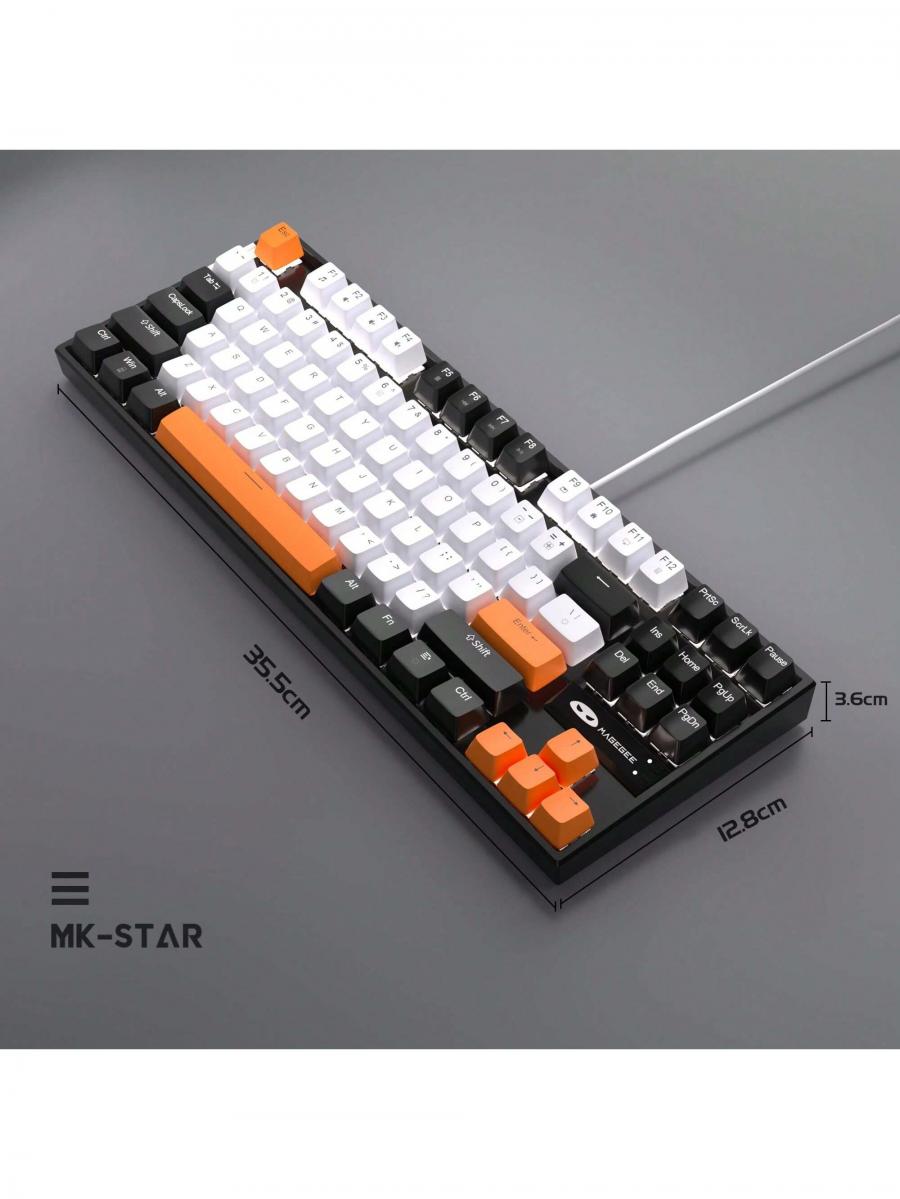 MageGee 75 Mechanical Gaming Keyboard Yellow Switch LED Backlit TKL