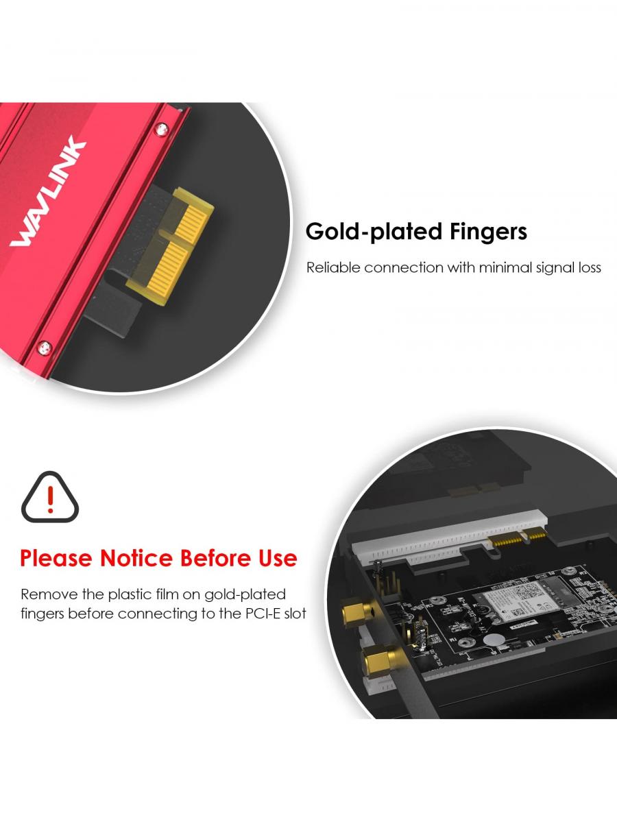 WAVLINK AX3000 двухдиапазонный PCIe WiFi-адаптер с Bluetooth 52