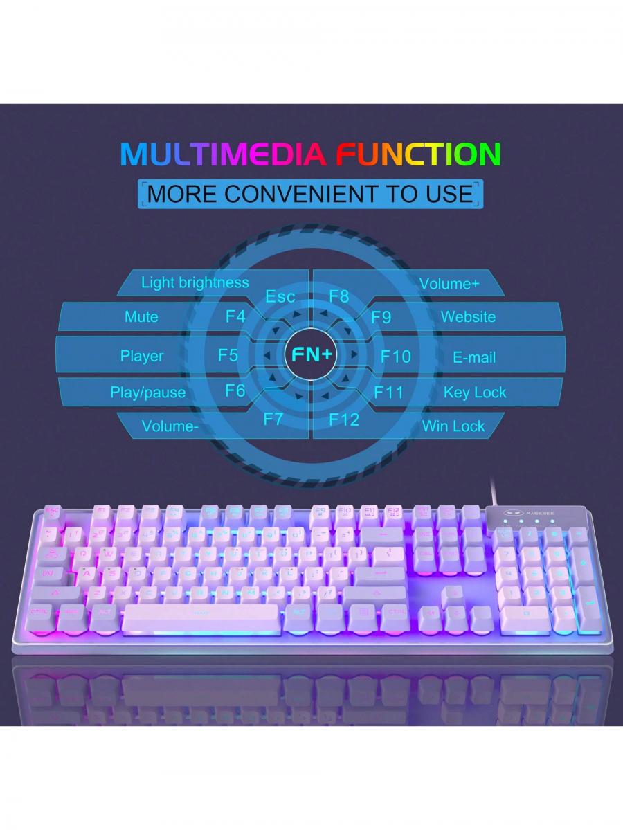 MageGee K1 RGB Gaming Keyboard Mouse Combo 104 Key Set for PC