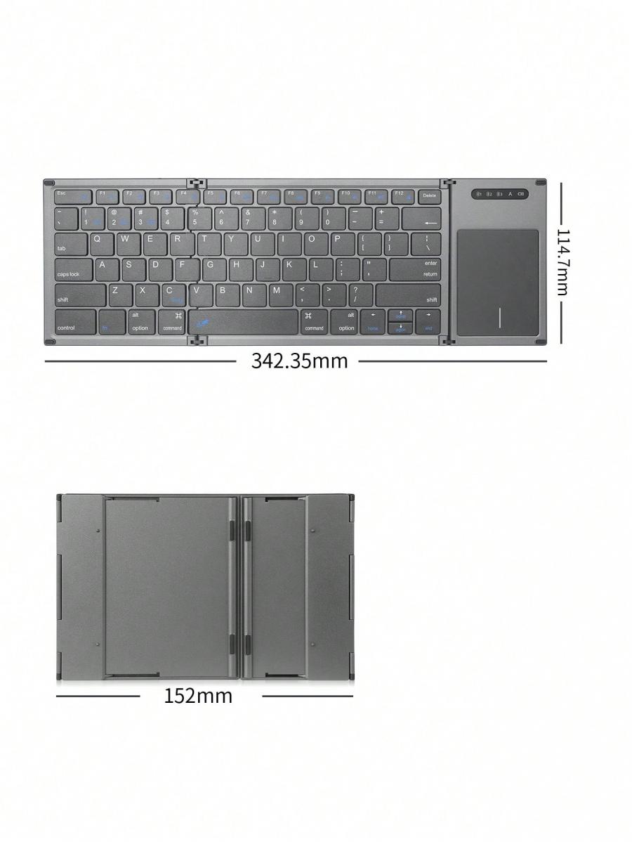 Foldable Bluetooth Keyboard with Touchpad Full Size Portable Travel