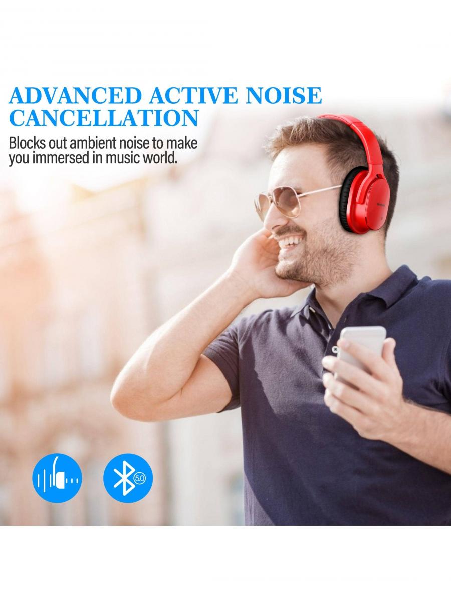 Wotdehi Deep Bass Wireless Active Noise Cancelling Headphones