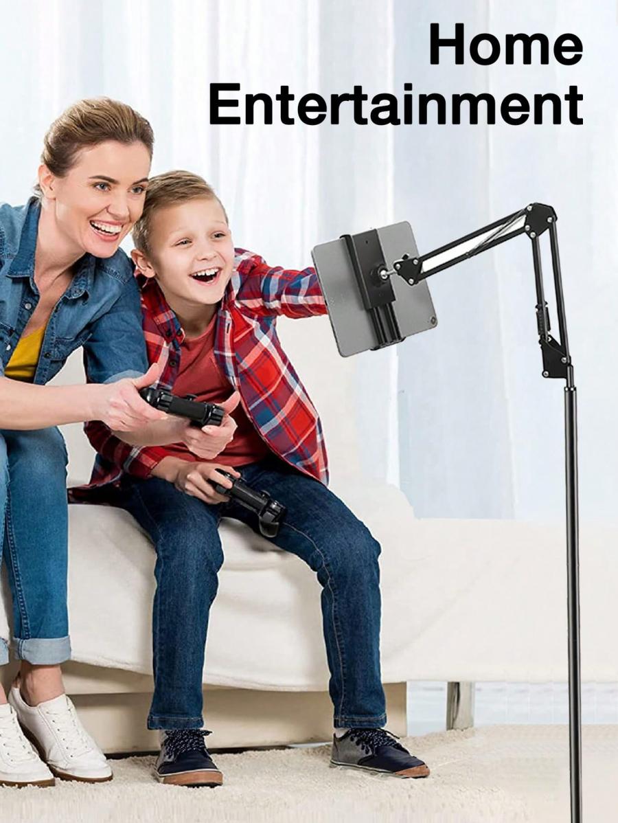 Adjustable Tablet Floor Stand with Heavy Base for Phones and Tablets