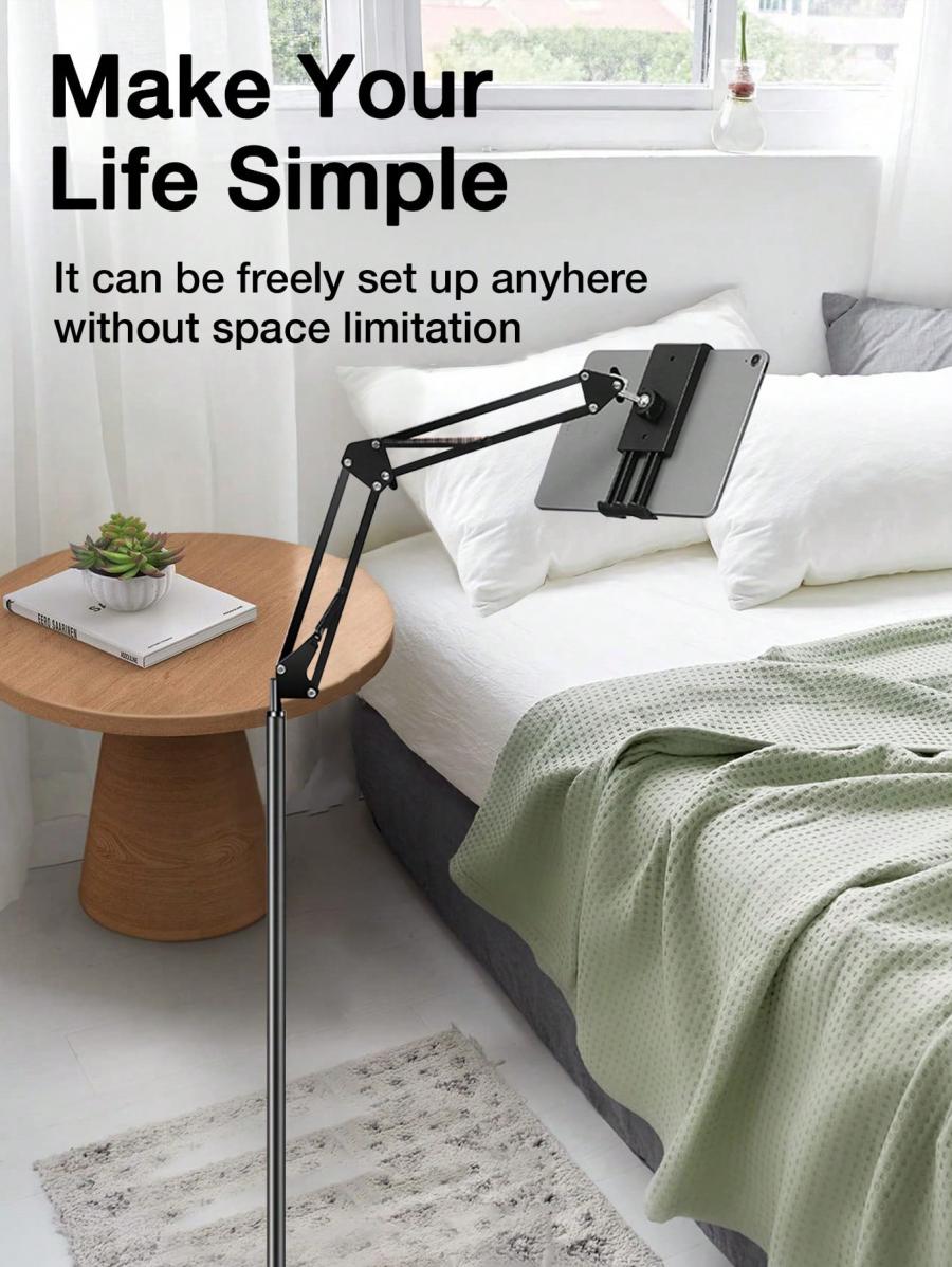 Adjustable Tablet Floor Stand with Heavy Base for Phones and Tablets