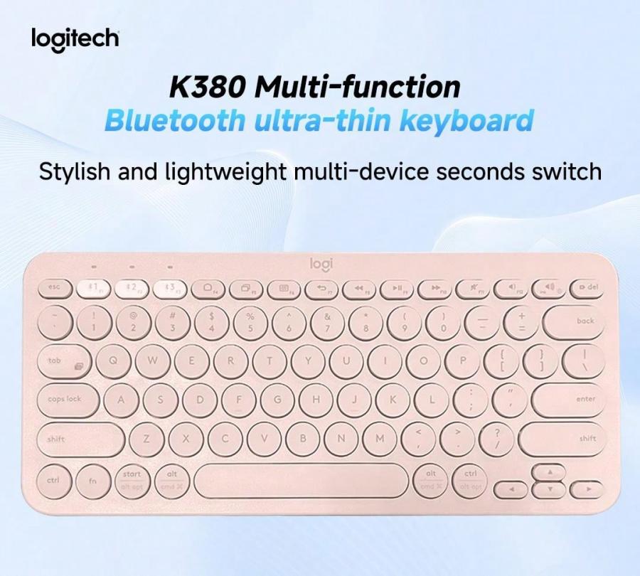 Тонкая беспроводная клавиатура Logitech K380 Bluetooth для нескольких устройств