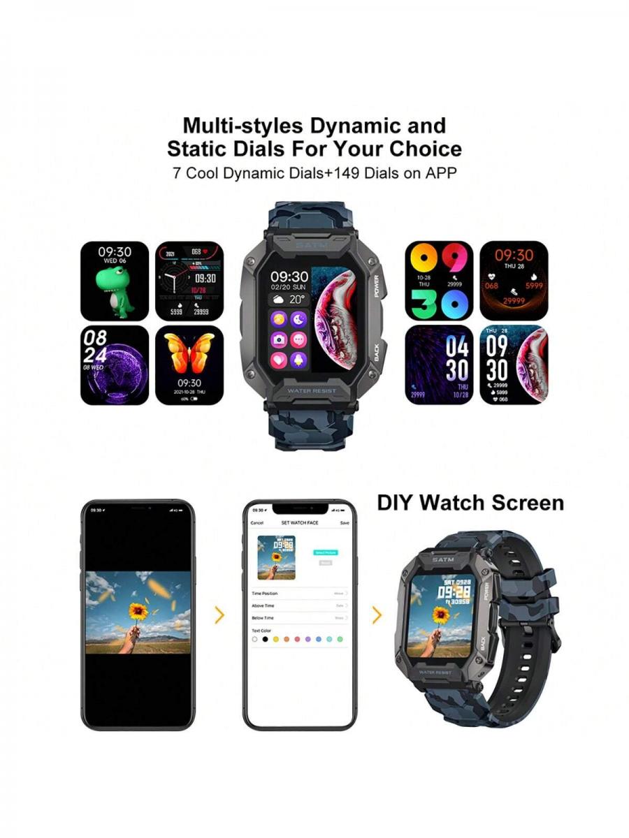 LIGE Smart Watch Voice Call Heart Rate Monitor Waterproof Sports Tracker