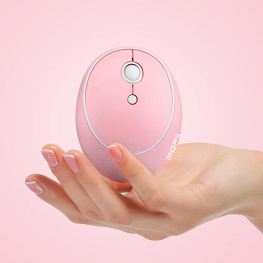 JOMAA Retro Round Keycaps Wireless Keyboard Mouse Combo Pink 83 Keys