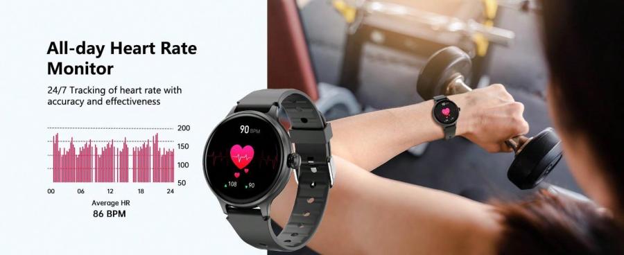 Morepro 2024 Full Screen Touch Sports Smart Watch for Men Women