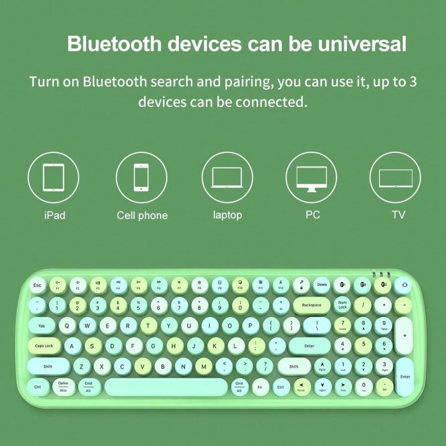 MOFII Candy Bluetooth Wireless Keyboard Stylish Round Design MultiDevice