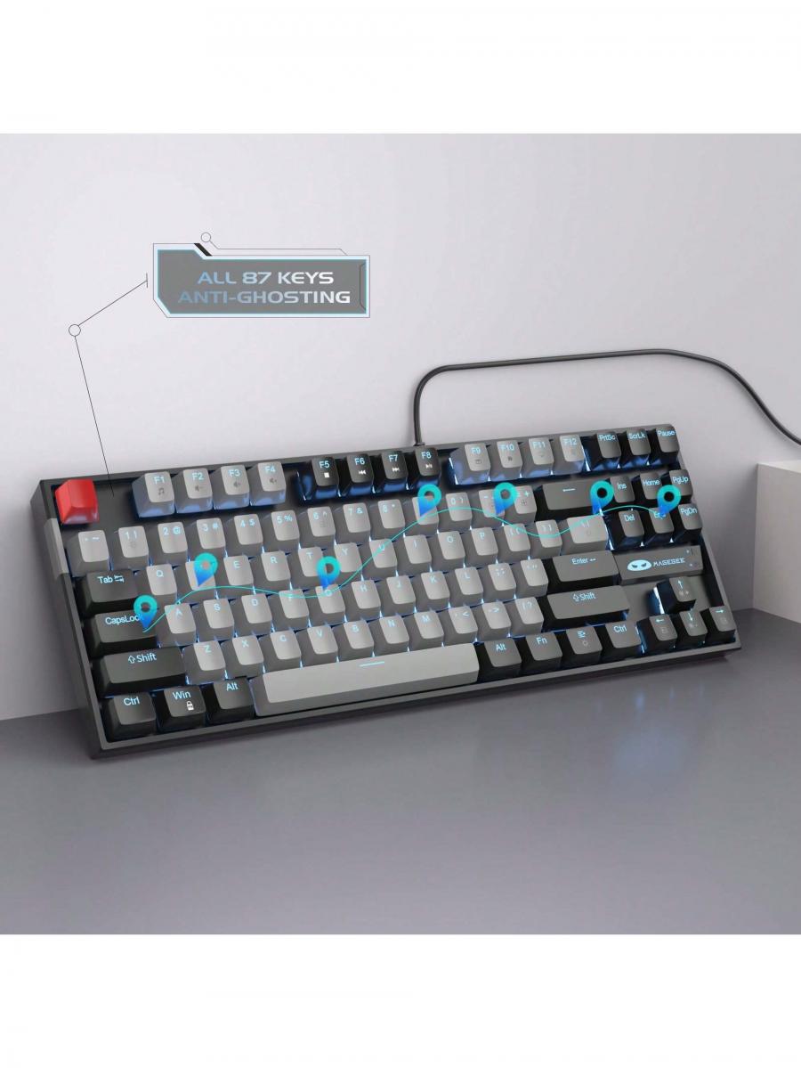 MageGee 75 Mechanical Gaming Keyboard Blue Switch LED Backlit TKL