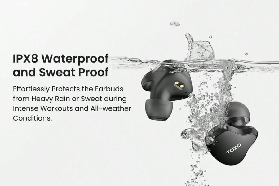 TOZO Crystal Buds Bluetooth 53 Waterproof True Wireless Earbuds Black