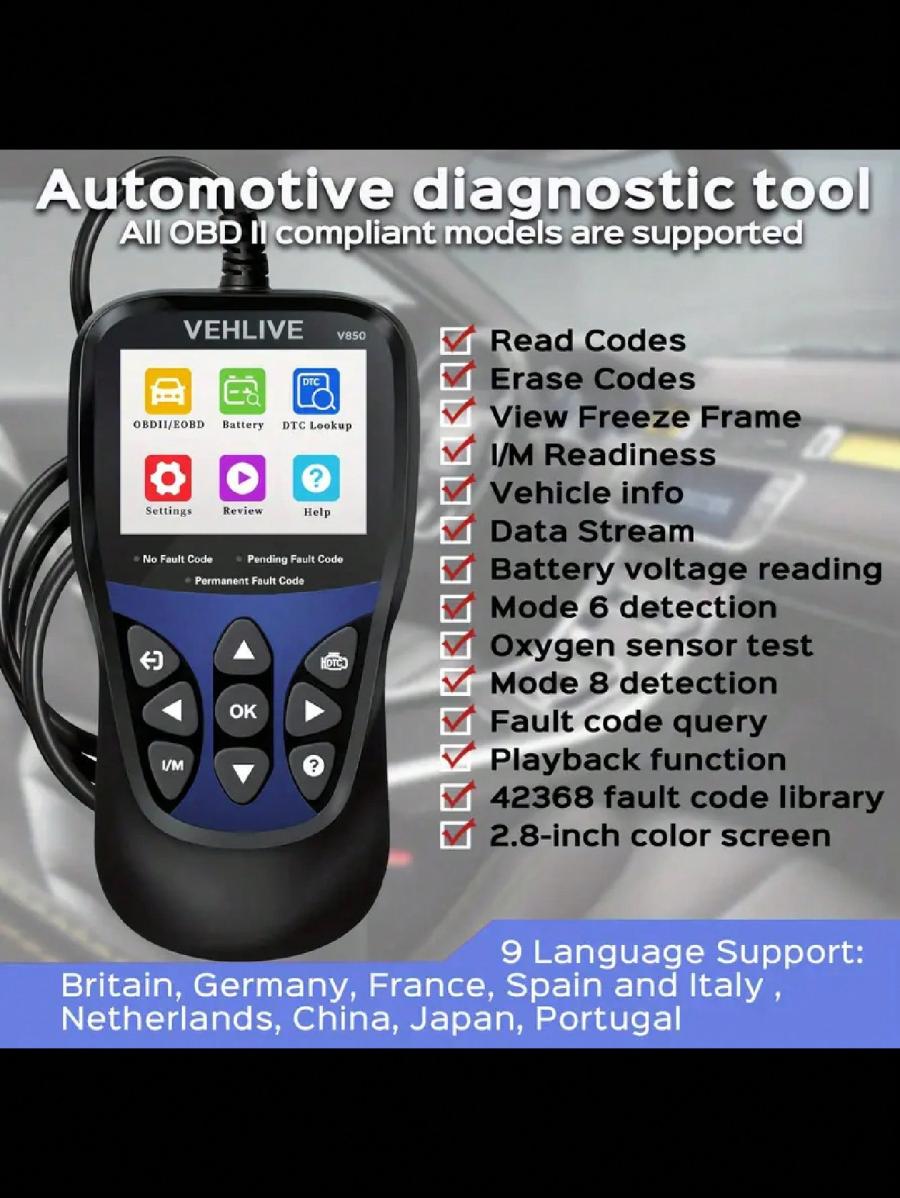 VEHLIVE OBD2 Scanner USB Diagnostic Tool with Live Data Reader