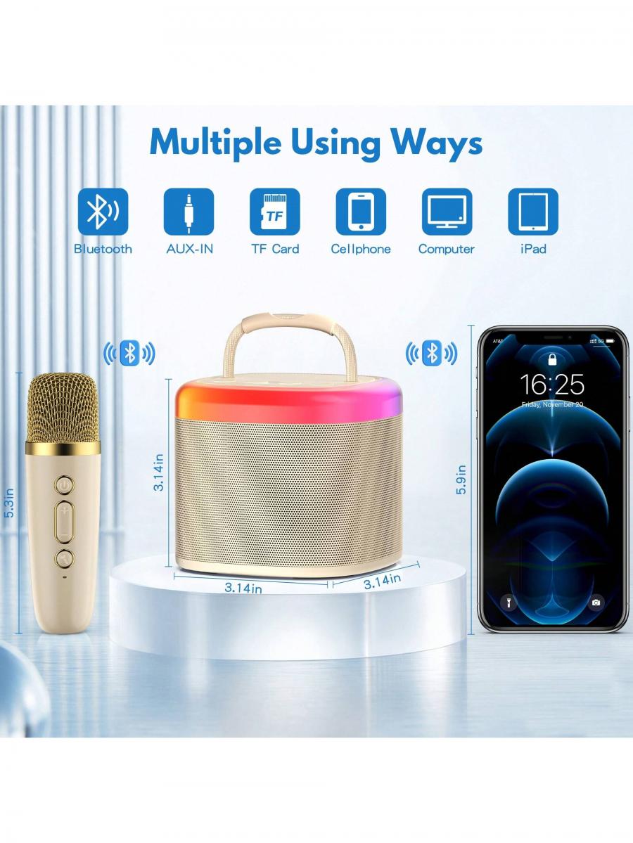JYX Portable Karaoke Machine Bluetooth Speaker with 2 Microphones