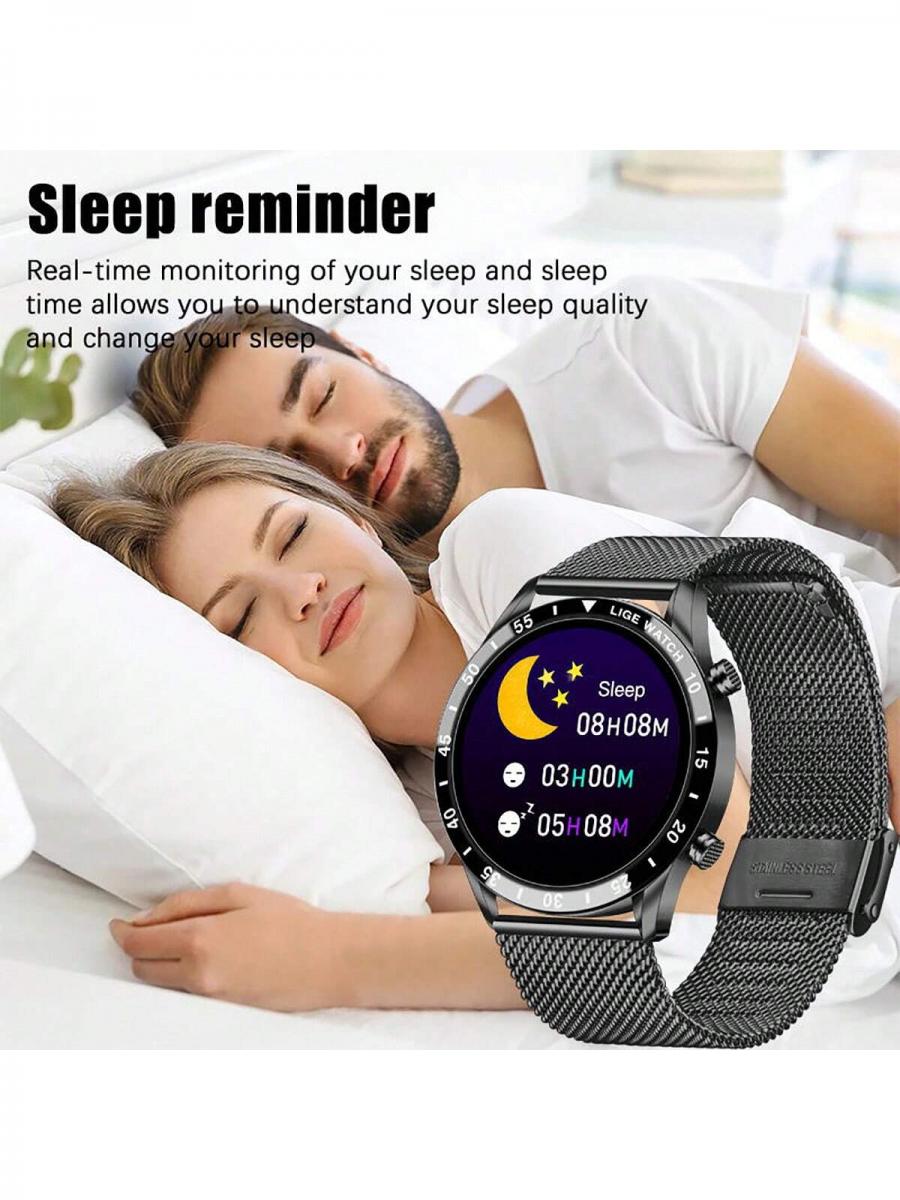 LIGE Luxury Smart Watch Men Fitness Tracker Steel Band Heart Rate Monitor