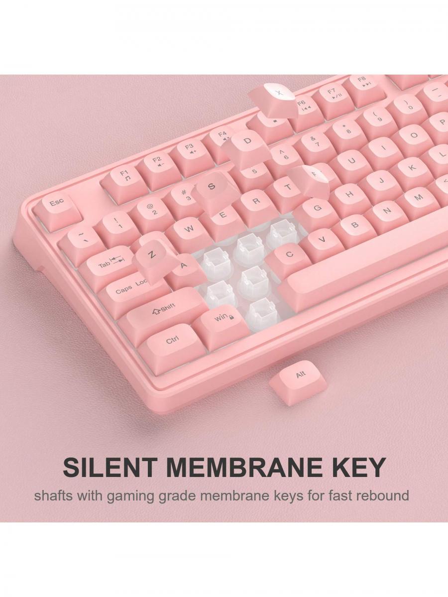 MageGee GK980 Pink RGB Gaming Keyboard Mouse Combo for PC Laptop