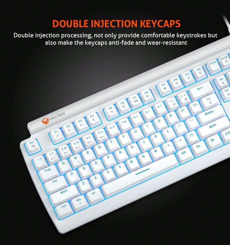 MK600 Mechanical Keyboard Full Size Ice Blue Light Macro Support