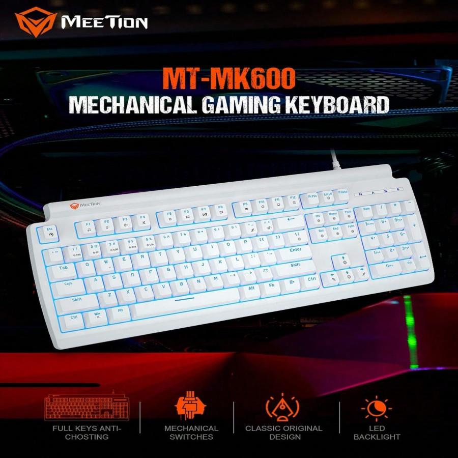 MK600 Mechanical Keyboard Full Size Ice Blue Light Macro Support