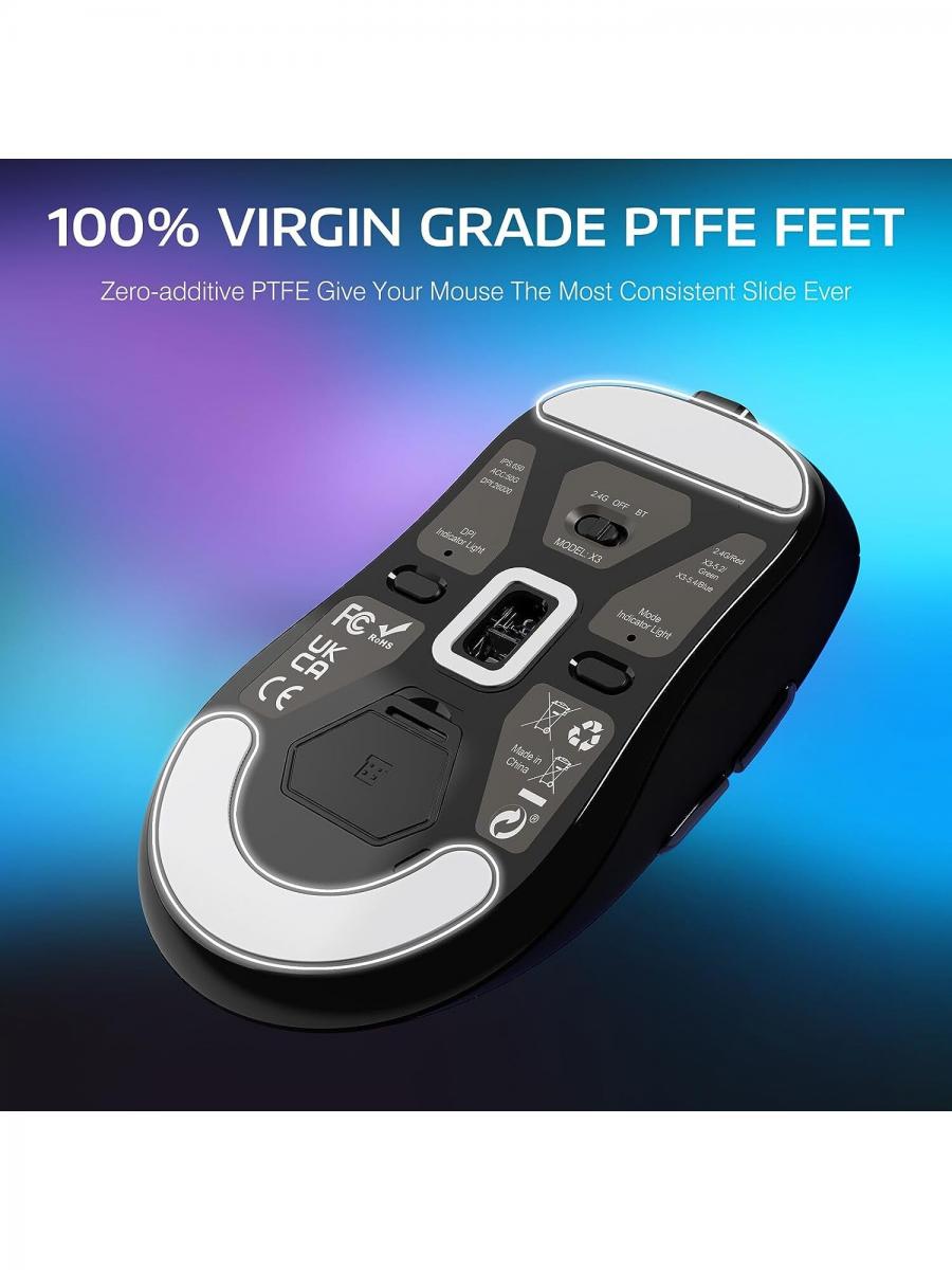 X3 Pro Superlight Wireless Gaming Mouse 49g Ergonomic Triple Modes