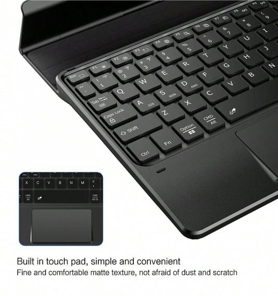 Black Backlit Bluetooth Keyboard with Stand for Tablet and PC