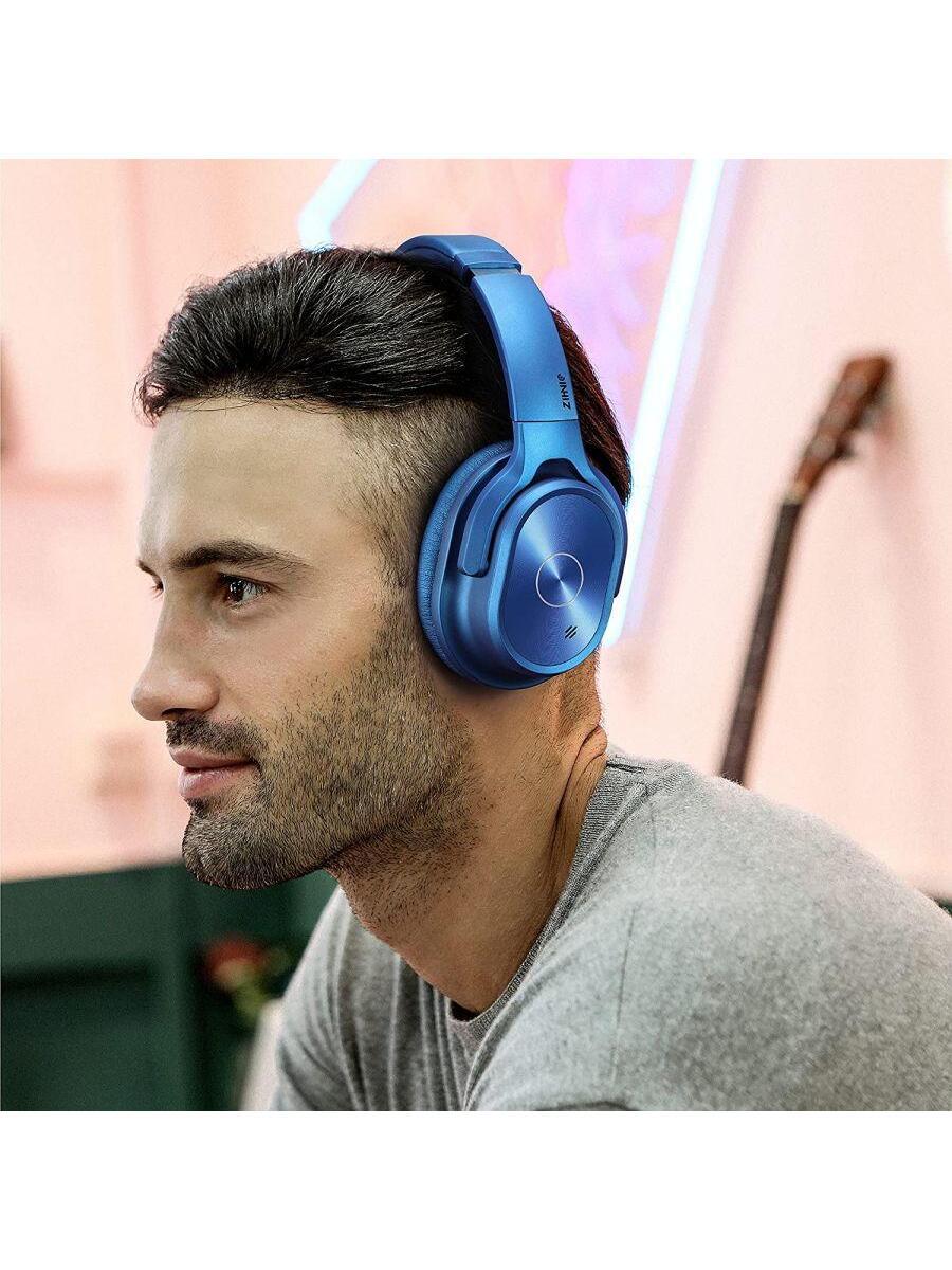 ZIHNIC Noise Cancelling Bluetooth Headphones 40H Playtime Deep Bass