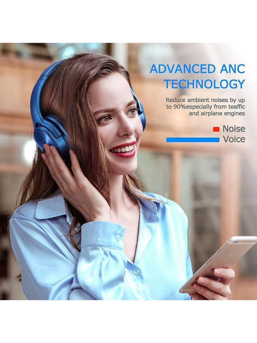 ZIHNIC Noise Cancelling Bluetooth Headphones 40H Playtime Deep Bass