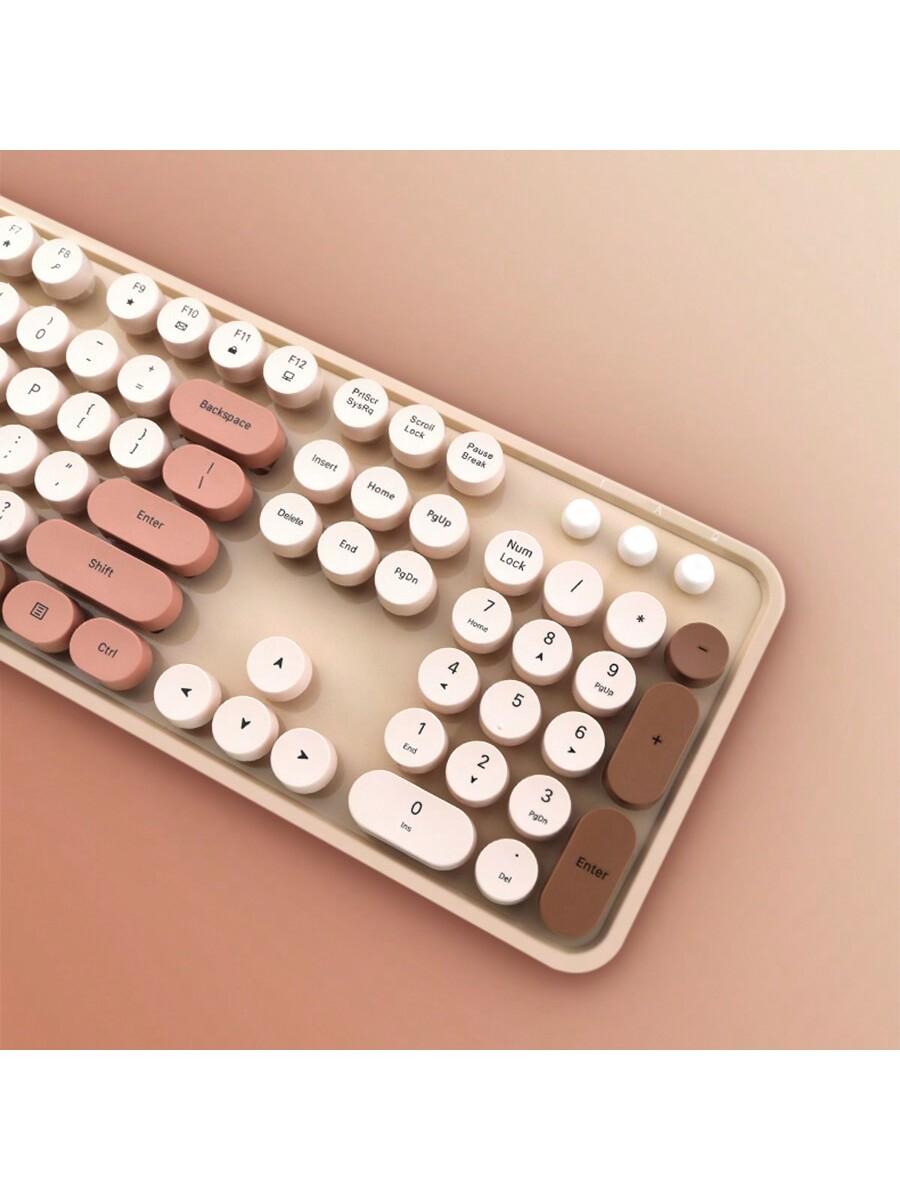 RantoPad 2 4G Kabelloses Tastatur-Maus-Set, niedlich, 104 Tasten, für PC und Mac