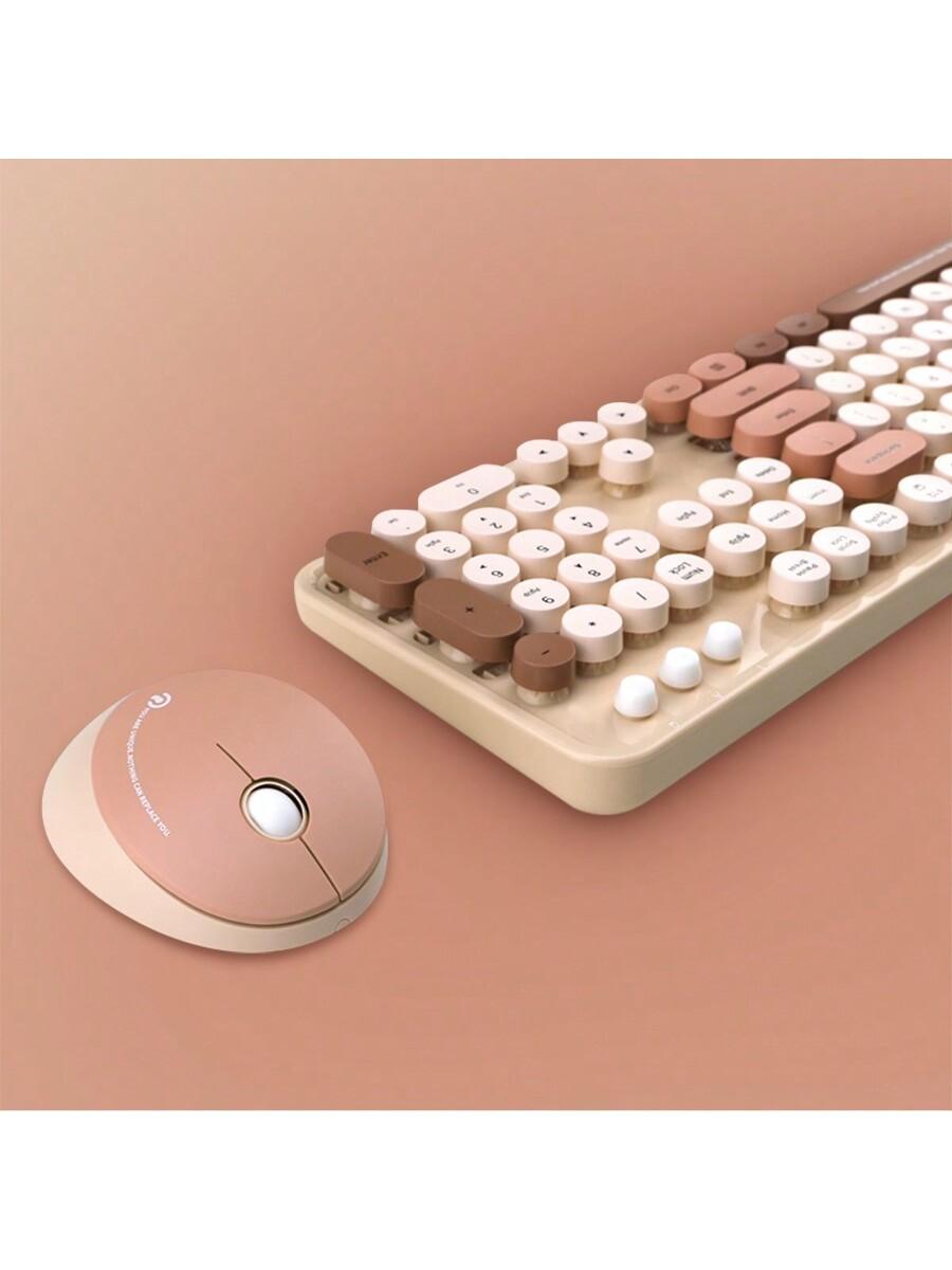 RantoPad 2 4G Kabelloses Tastatur-Maus-Set, niedlich, 104 Tasten, für PC und Mac