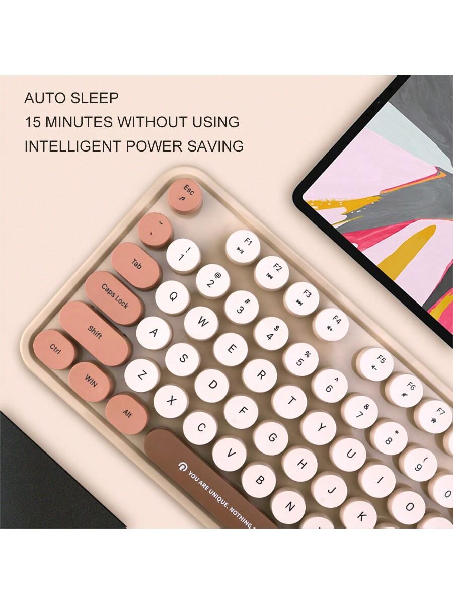 RantoPad 2 4G Kabelloses Tastatur-Maus-Set, niedlich, 104 Tasten, für PC und Mac