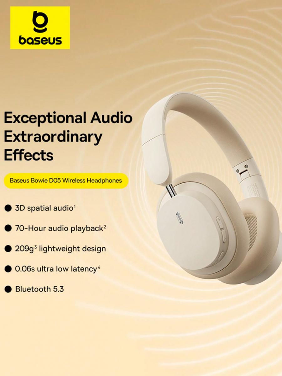 Bowie D05 Bluetooth 53 Wireless Over Ear Headphones 70H Battery Life