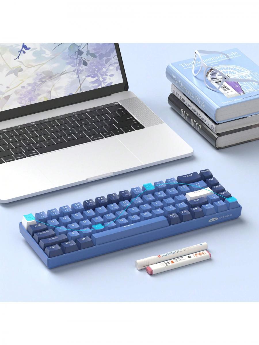 MageGee 68 Keys RGB Mechanical Gaming Keyboard Hot Swappable White Switches