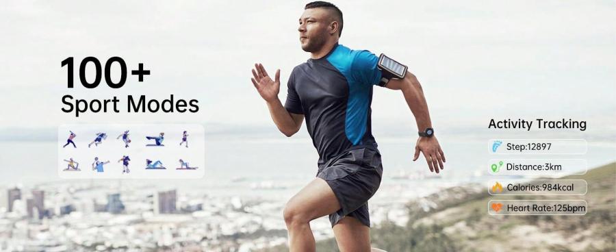 Morepro 2024 Touch Screen Silicone Strap Sports Smart Watch for All