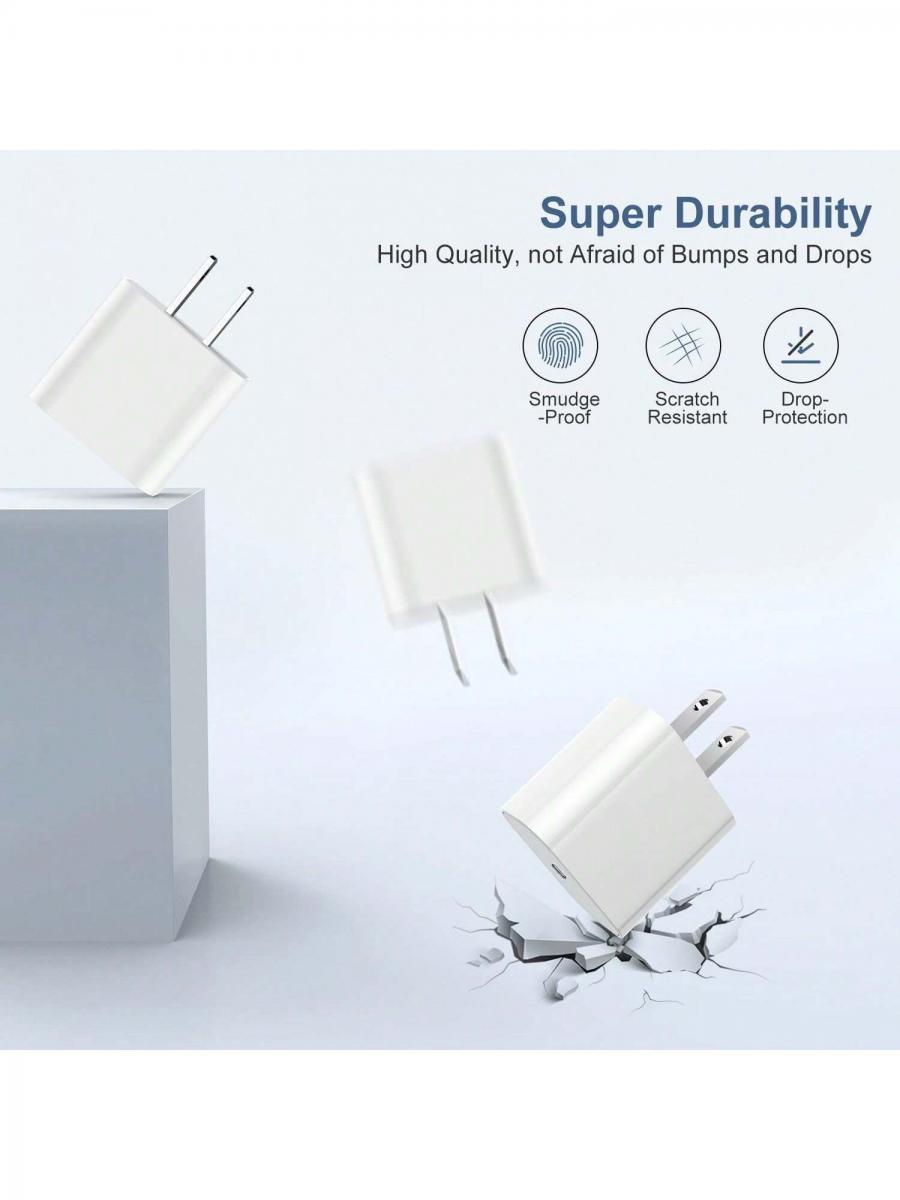 iPhone Fast Charger 3Pack MFi Lightning Cable 20W USB C Adapter